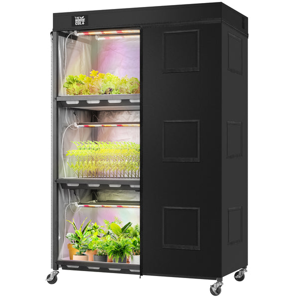 Indoor Greenhouse with Full Spectrum LED Grow Light and Tent, 3-Tier