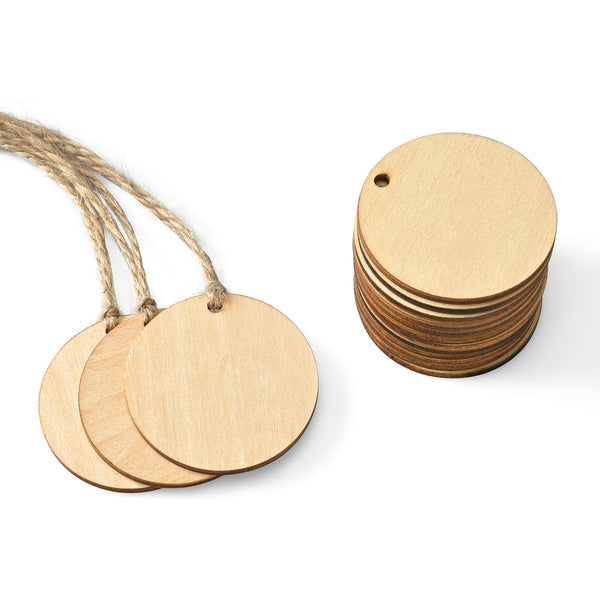 Favor Tags Hanging Wood Round